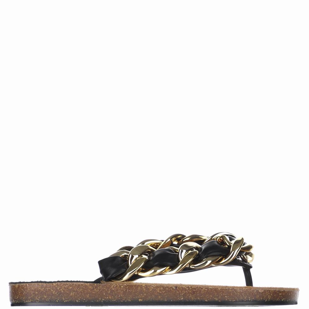 Pajar Aruba Cadena Grande Sandalen Dames Zwart Goud | GCE9791LI