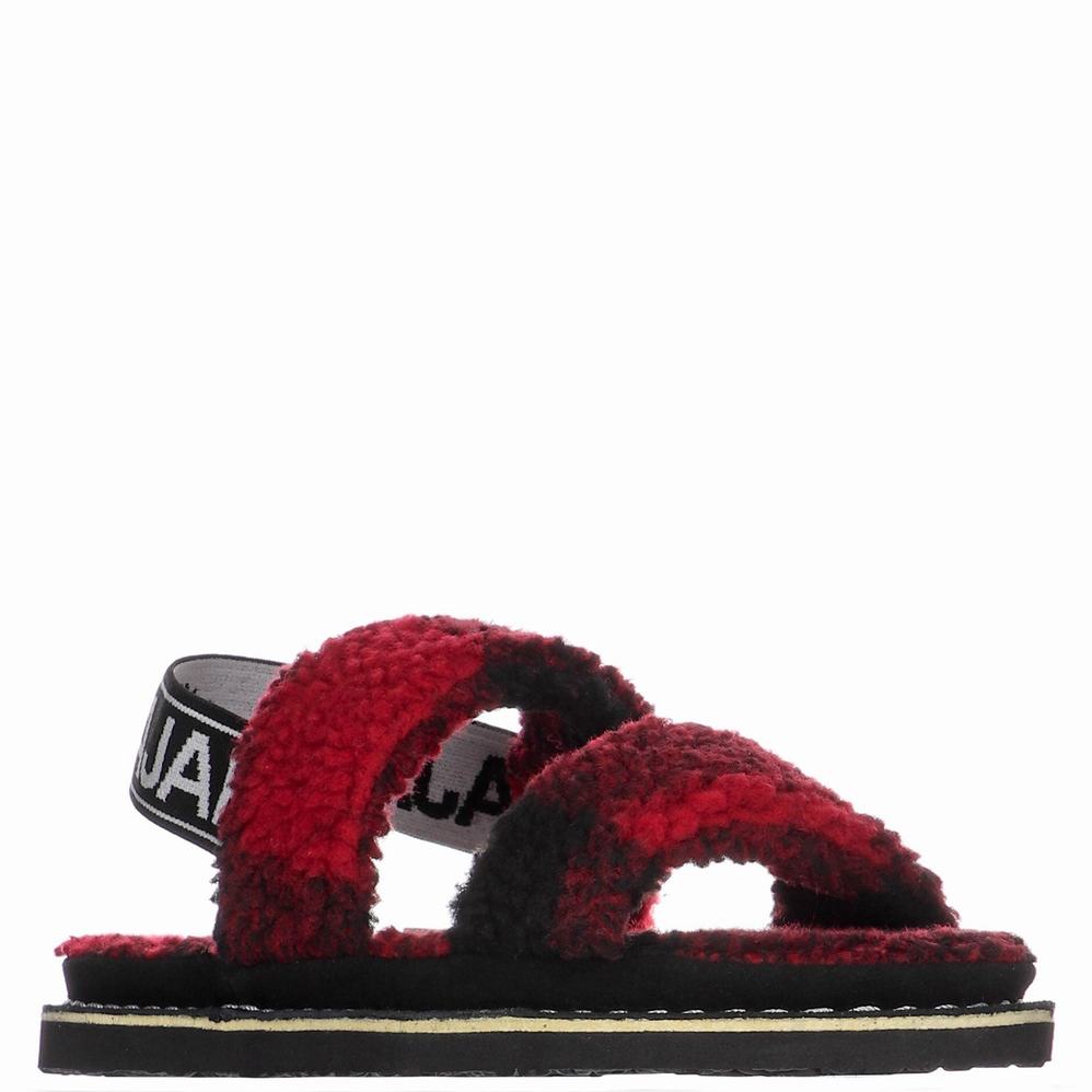 Pajar Mara Strap Slippers Dames Rood Zwart | DDM29NS