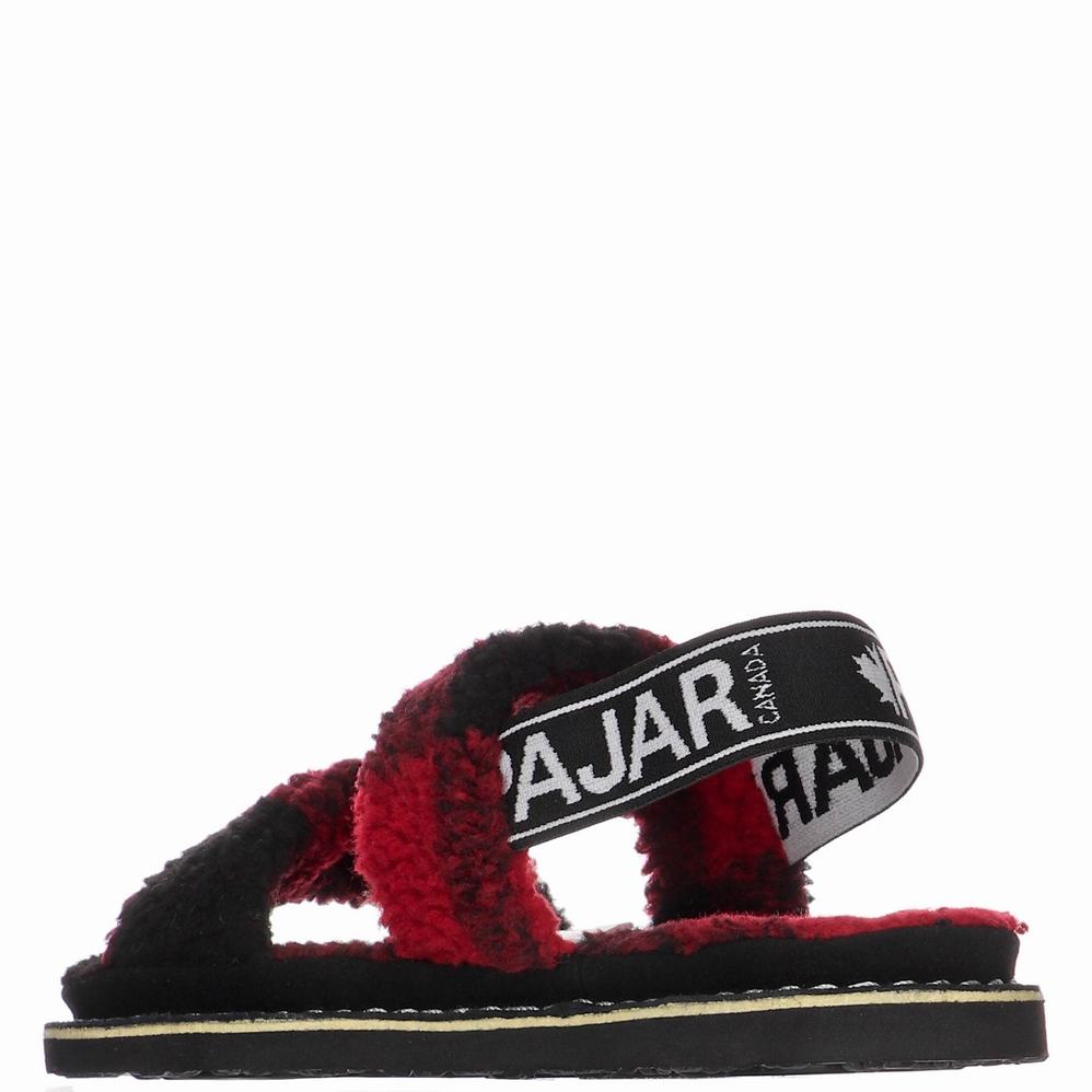 Pajar Mara Strap Slippers Dames Rood Zwart | DDM29NS