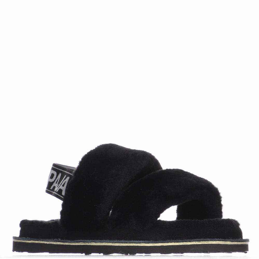 Pajar Mara Strap Slippers Dames Zwart | NFJ4066MQ