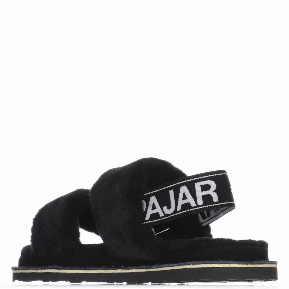 Pajar Mara Strap Slippers Dames Zwart | NFJ4066MQ