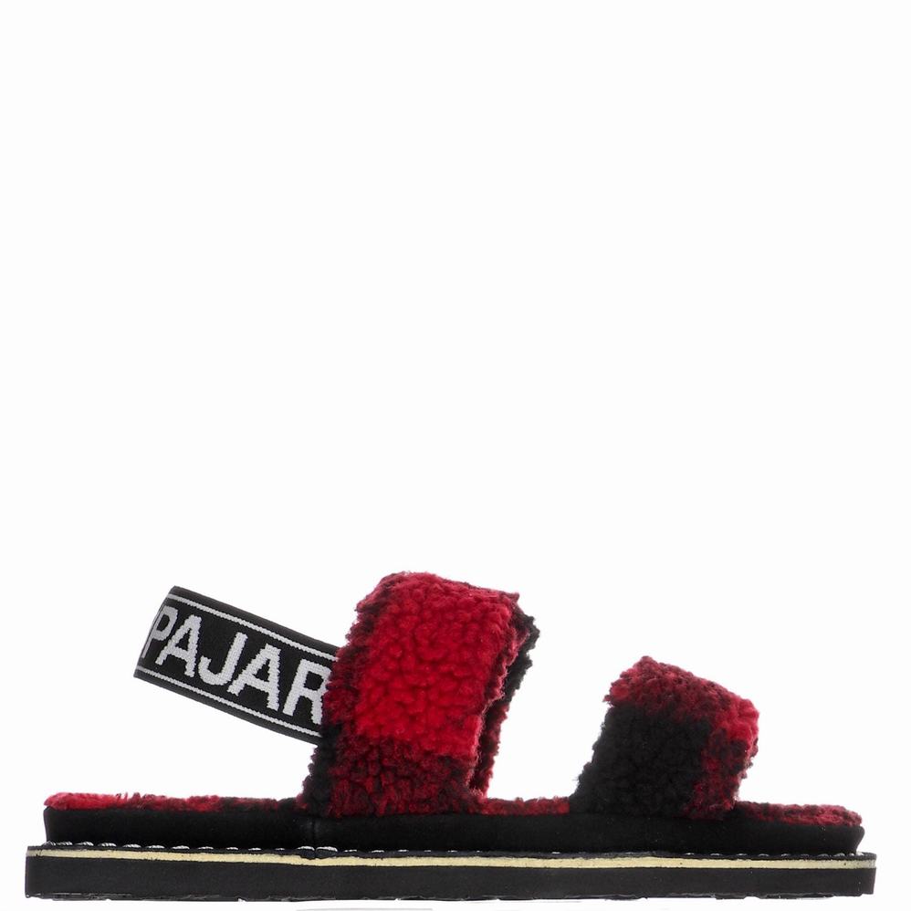 Pajar Mara Strap Slippers Dames Rood Zwart | DDM29NS