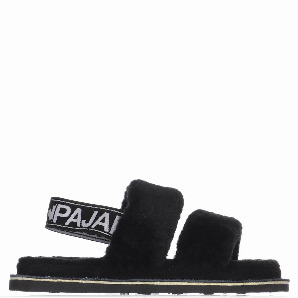 Pajar Mara Strap Slippers Dames Zwart | NFJ4066MQ